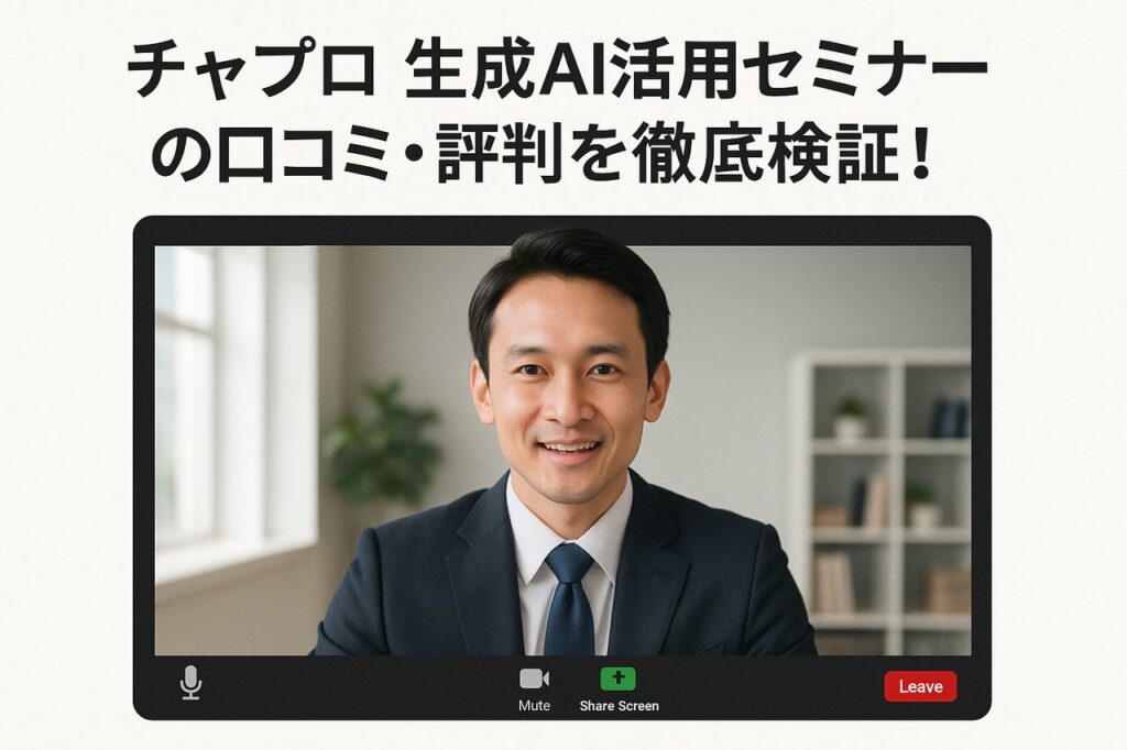 チャプロ 生成AI活用セミナー の口コミ・評判を徹底検証！